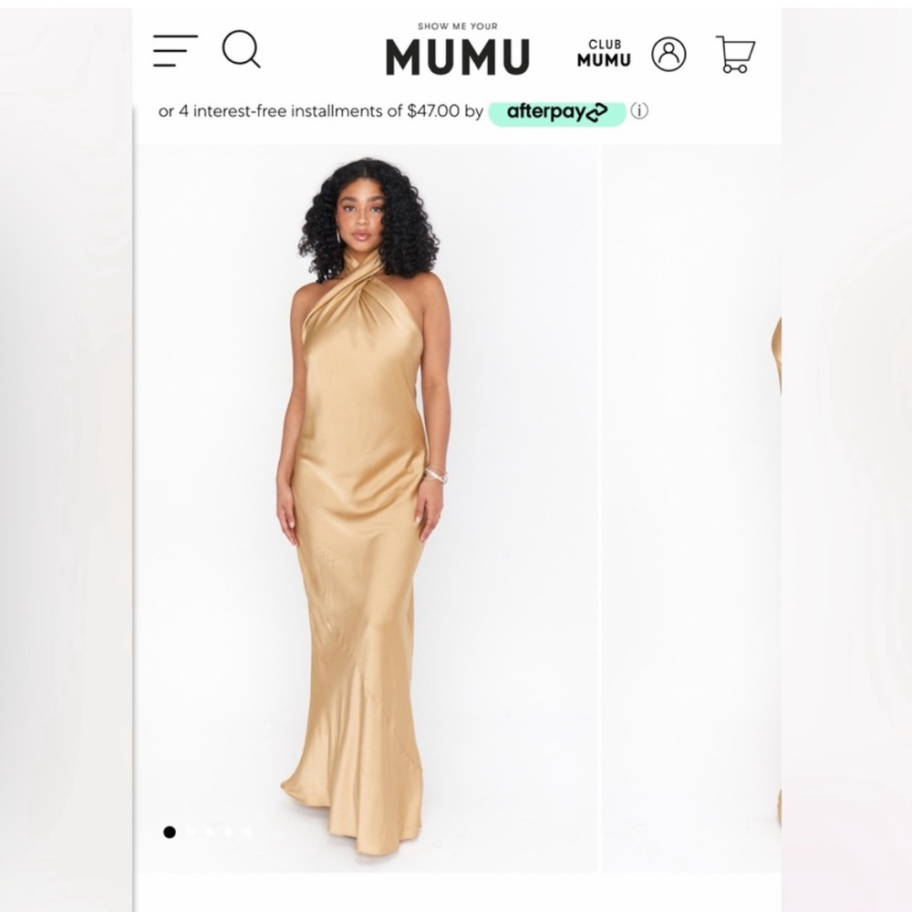 Show me your mumu silk Jasmine Halter Dress